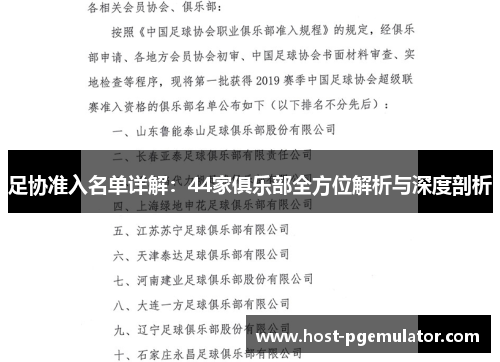 足协准入名单详解:44家俱乐部全方位解析与深度剖析 足协准入名单详解:44家俱乐部全方位解析与深度剖析